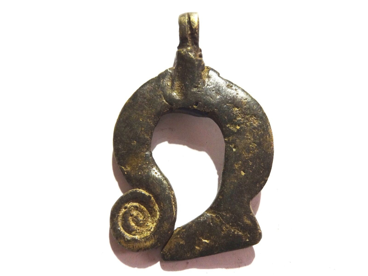 #2002Gan Bronze Amulet Talisman Pendant of a Chameleon Burkina Faso Africa