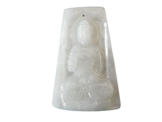 #347 Jadeite Jade  Carved Wealth  Pendant w/ Buddha