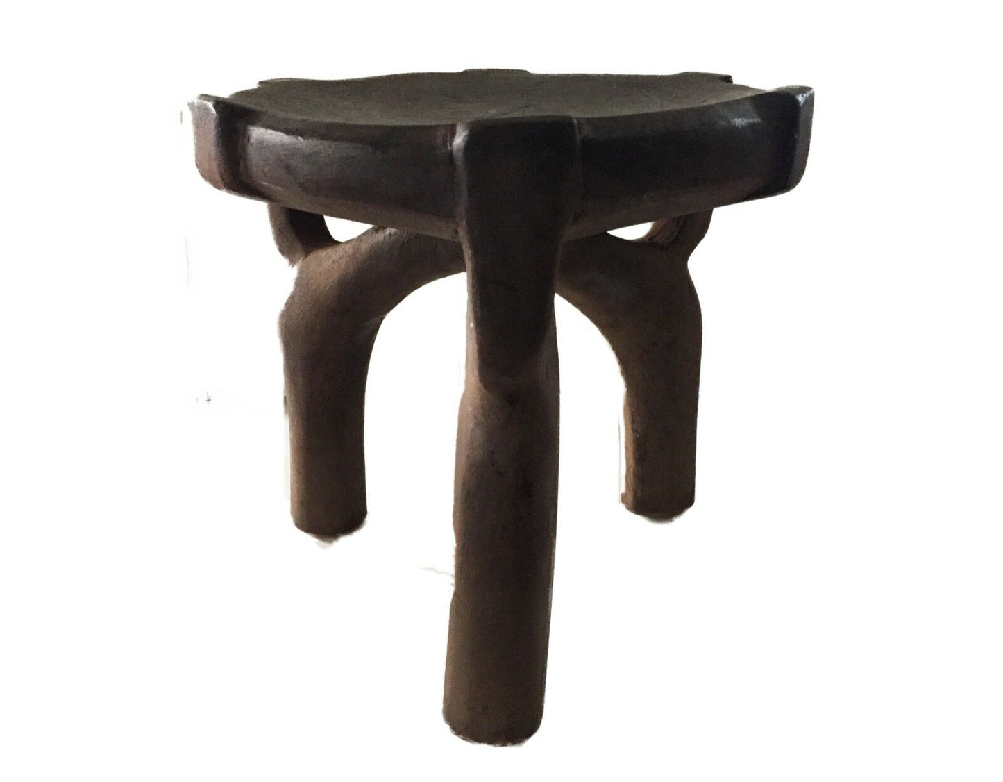 #1753 African Old Carved Wood Milk Stool Hehe Gogo People Tanzania 10" H