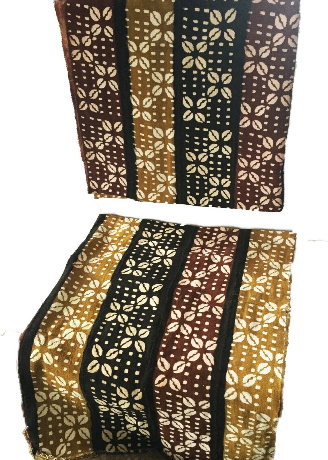 Superb Bogolan Mali Mud Cloth Textile Set Of two  40" by 60" #2970