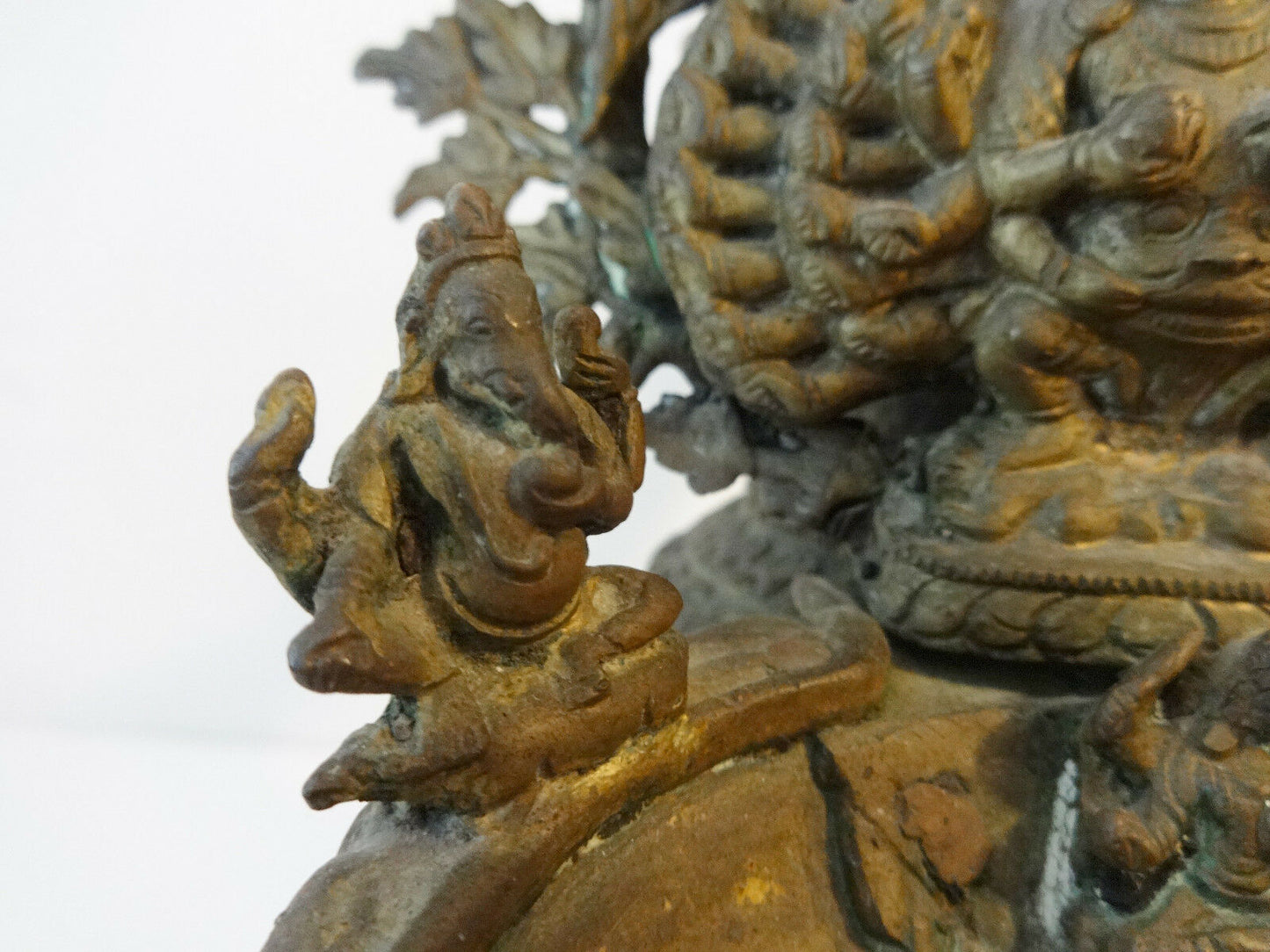 #1018 Superb Rare 19th Nepalese Bronze Ritual Vessel w/Buddhas