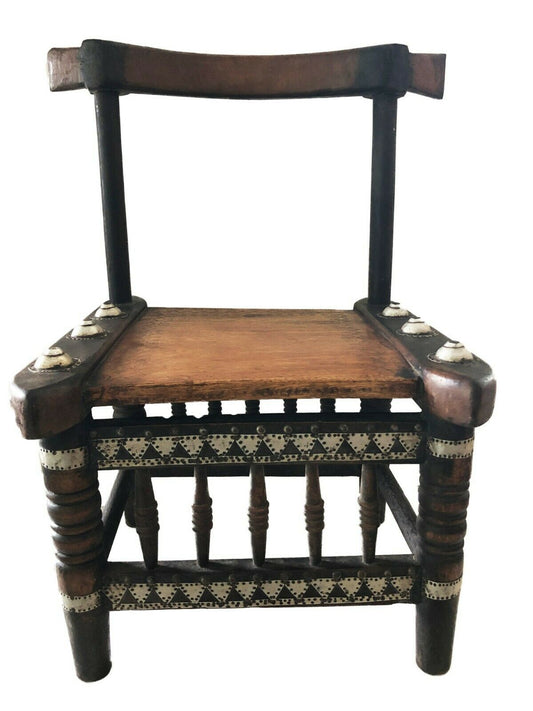 #467 Old Low African  Baule Chief Chair I Coast 26.75" H by 16.75" W