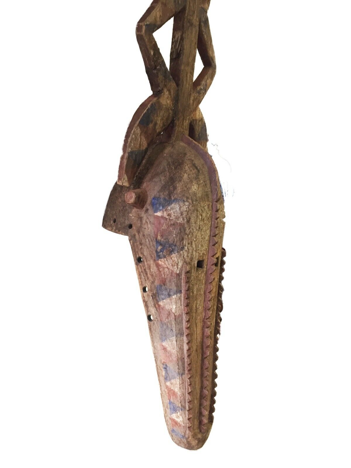#1796 superb  /Rare Old  Mossi BIRD Mask  Burkina Faso African 42" H