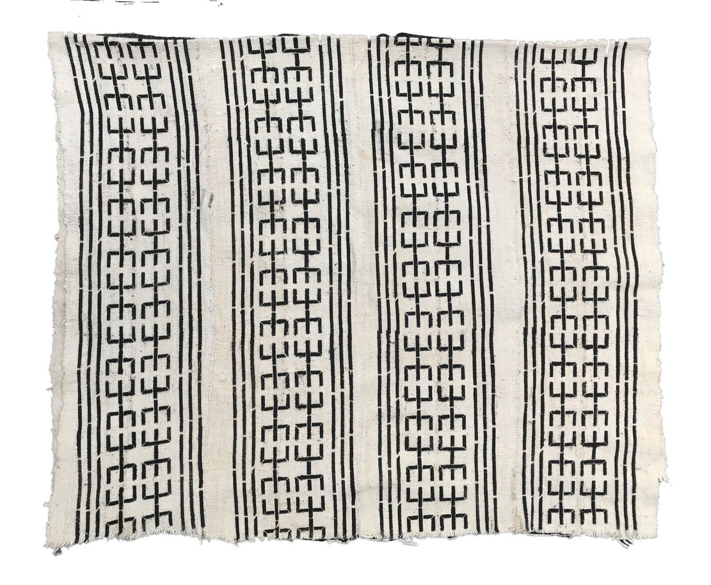 African Black & white  Bogolan  Mud Cloth textile Mali 38" by 60" #31