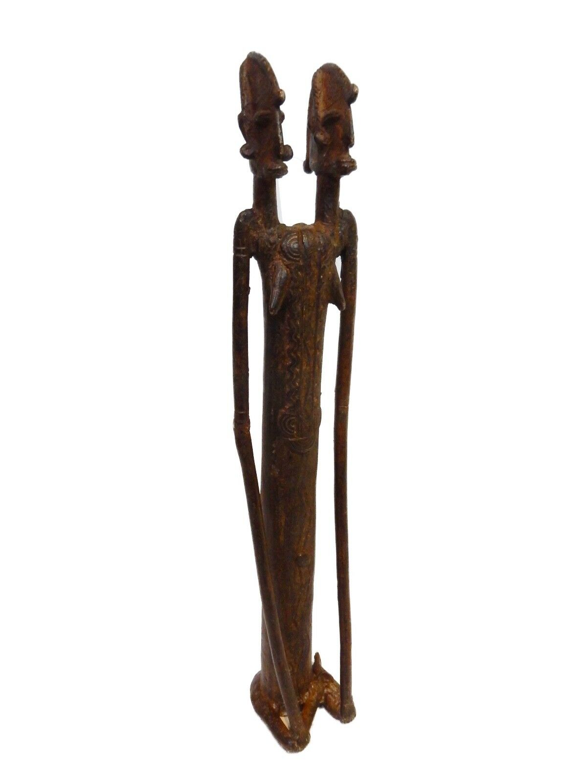 #3910 African Tribal Cast Bronze Ashanti Ghana Akan  of a Female Figure14.7