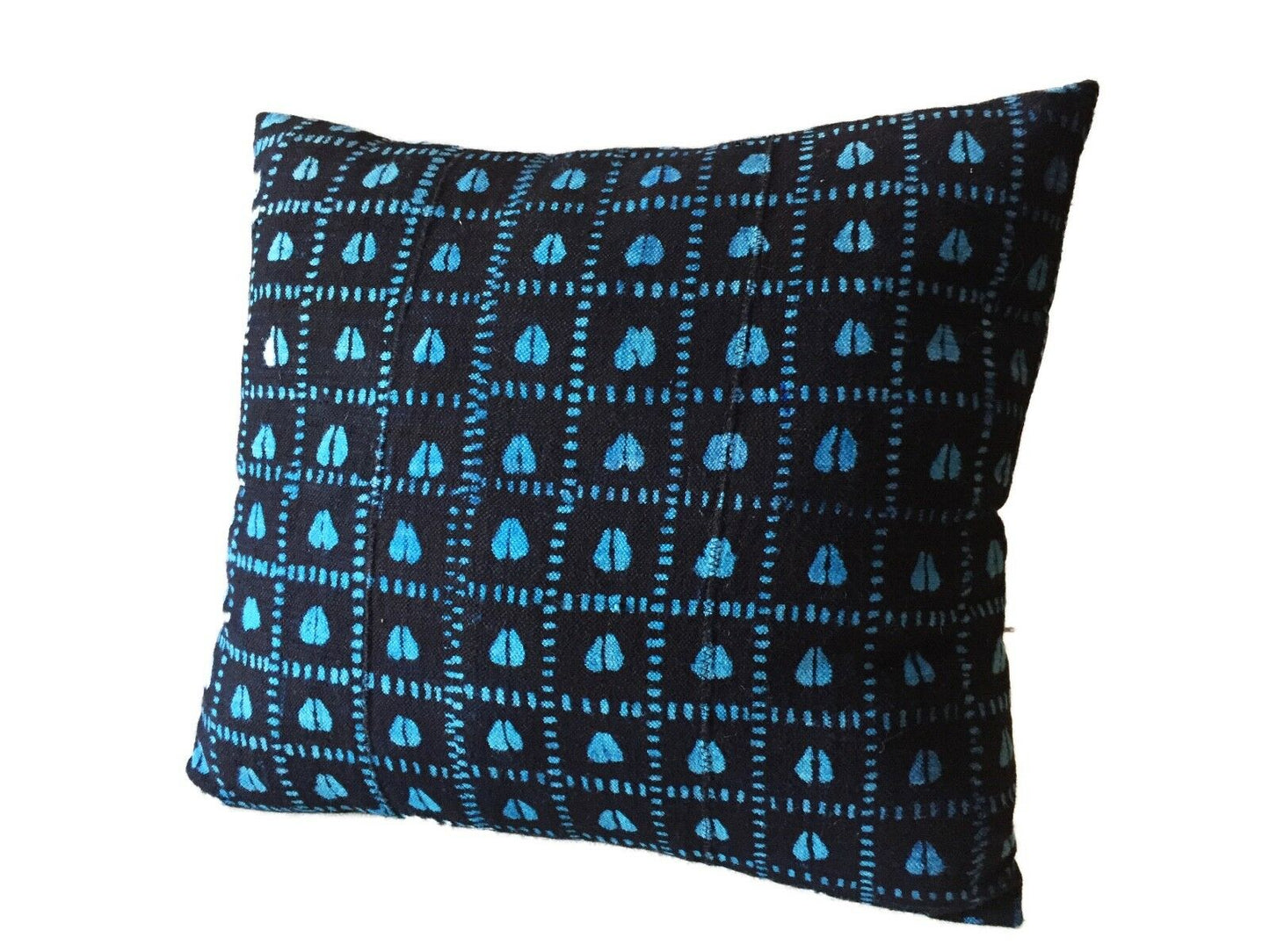 #1014 African Custom Made Indigo  cloth Pillow