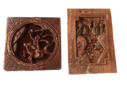 #570 Antique Chinese wall hanging Plaques Panels  /W Figures Warriors