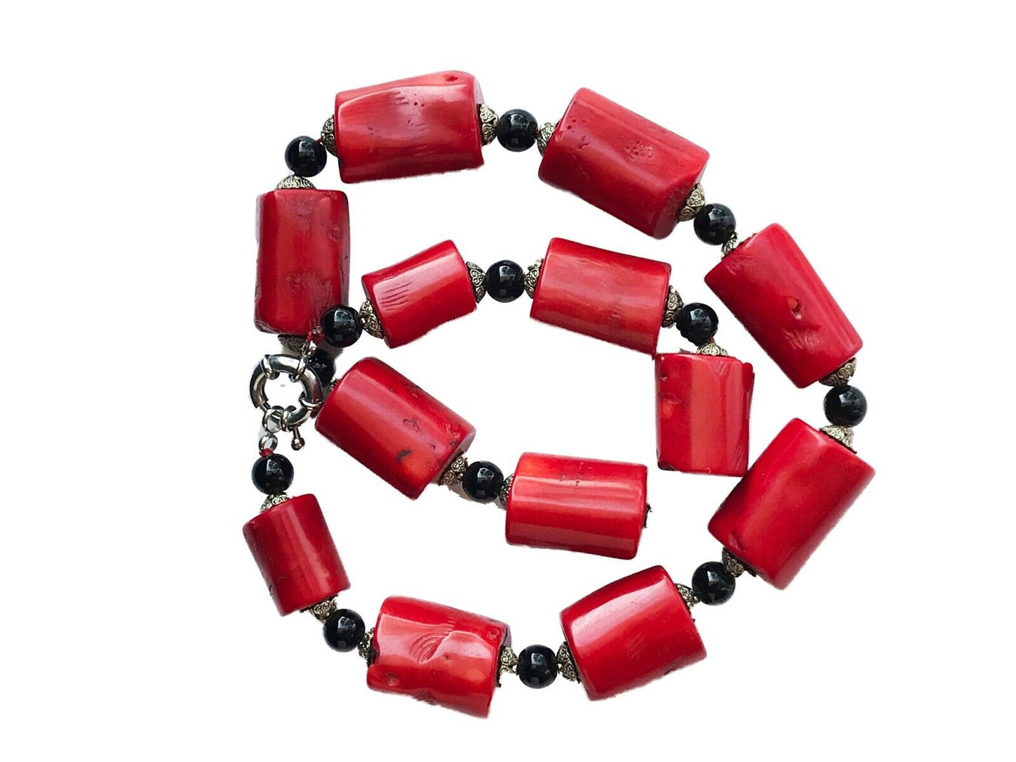 Superb Nepalese  Natural Red Coral  Beads Necklace 13 beads