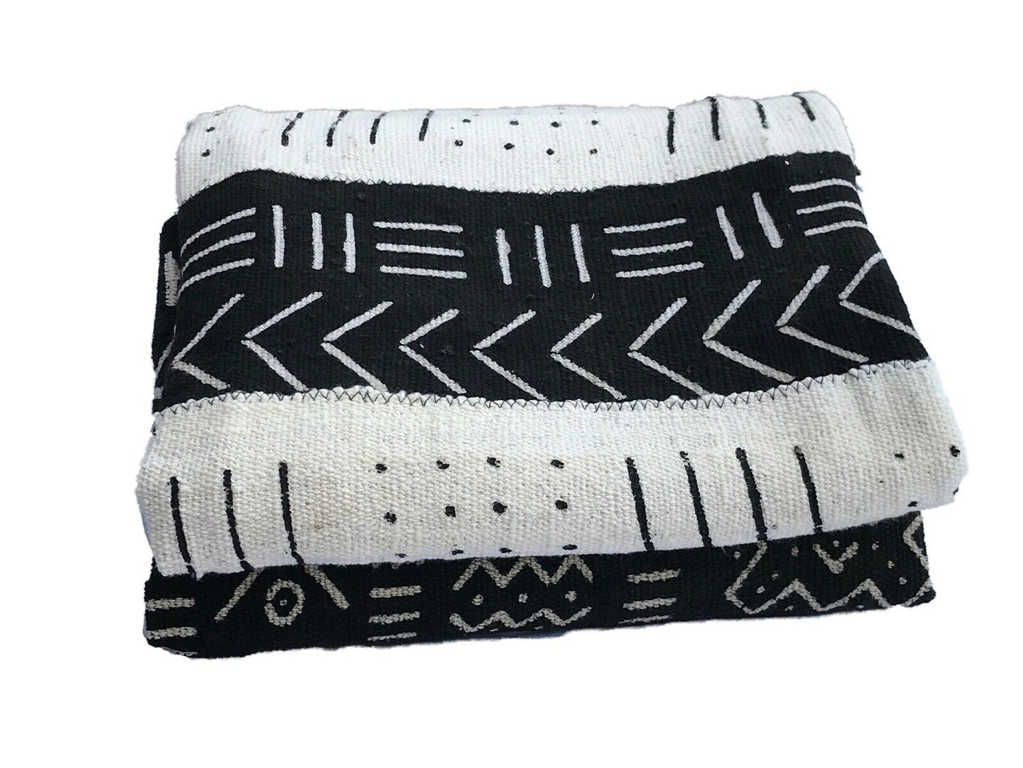 African  Black and White Mud Cloth Textile Mali 40" by 64" #335