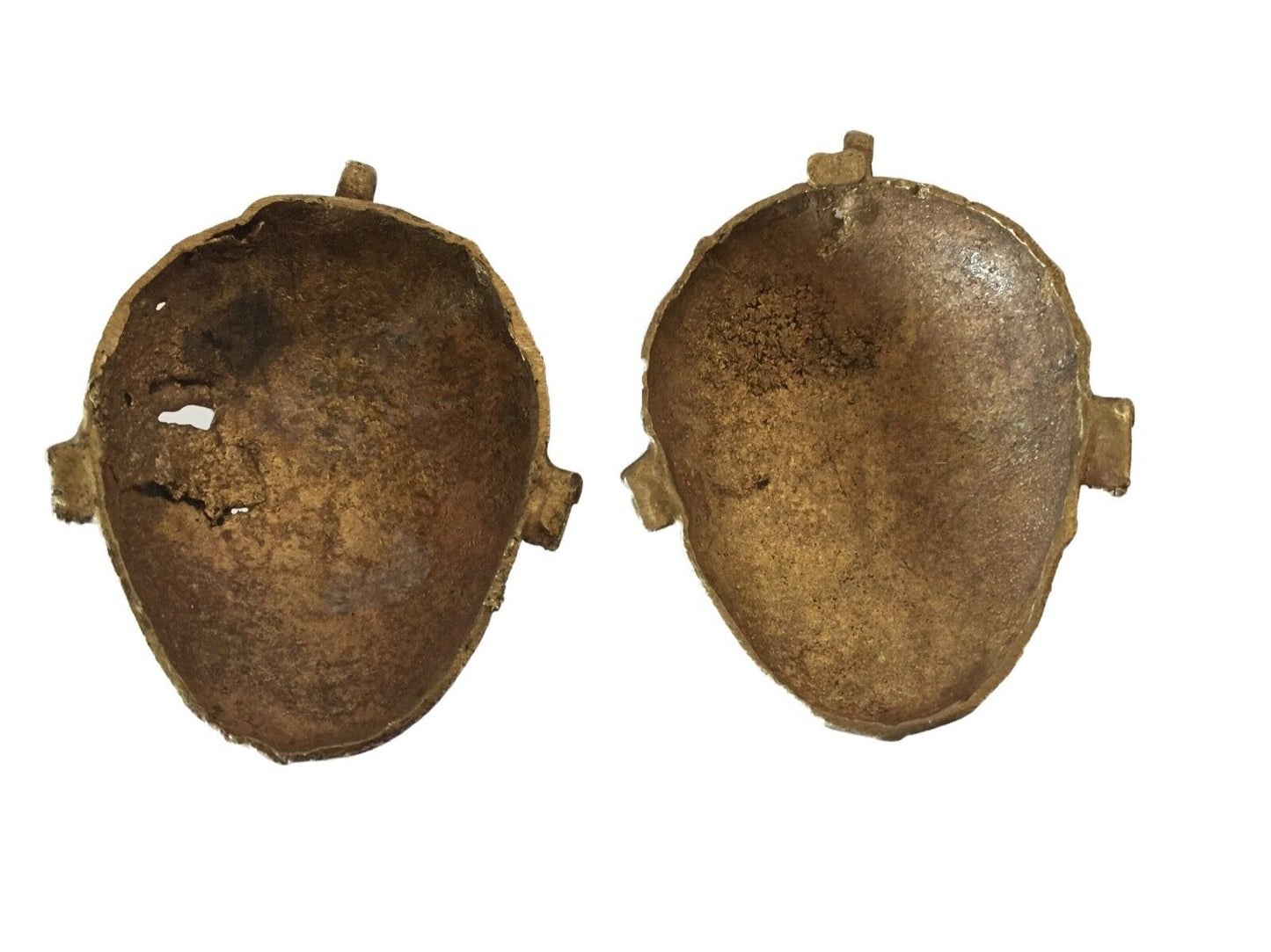 #1887 African Baule Gold Weight Passport/Pendant Bronze Mask  S/2   2.75" h