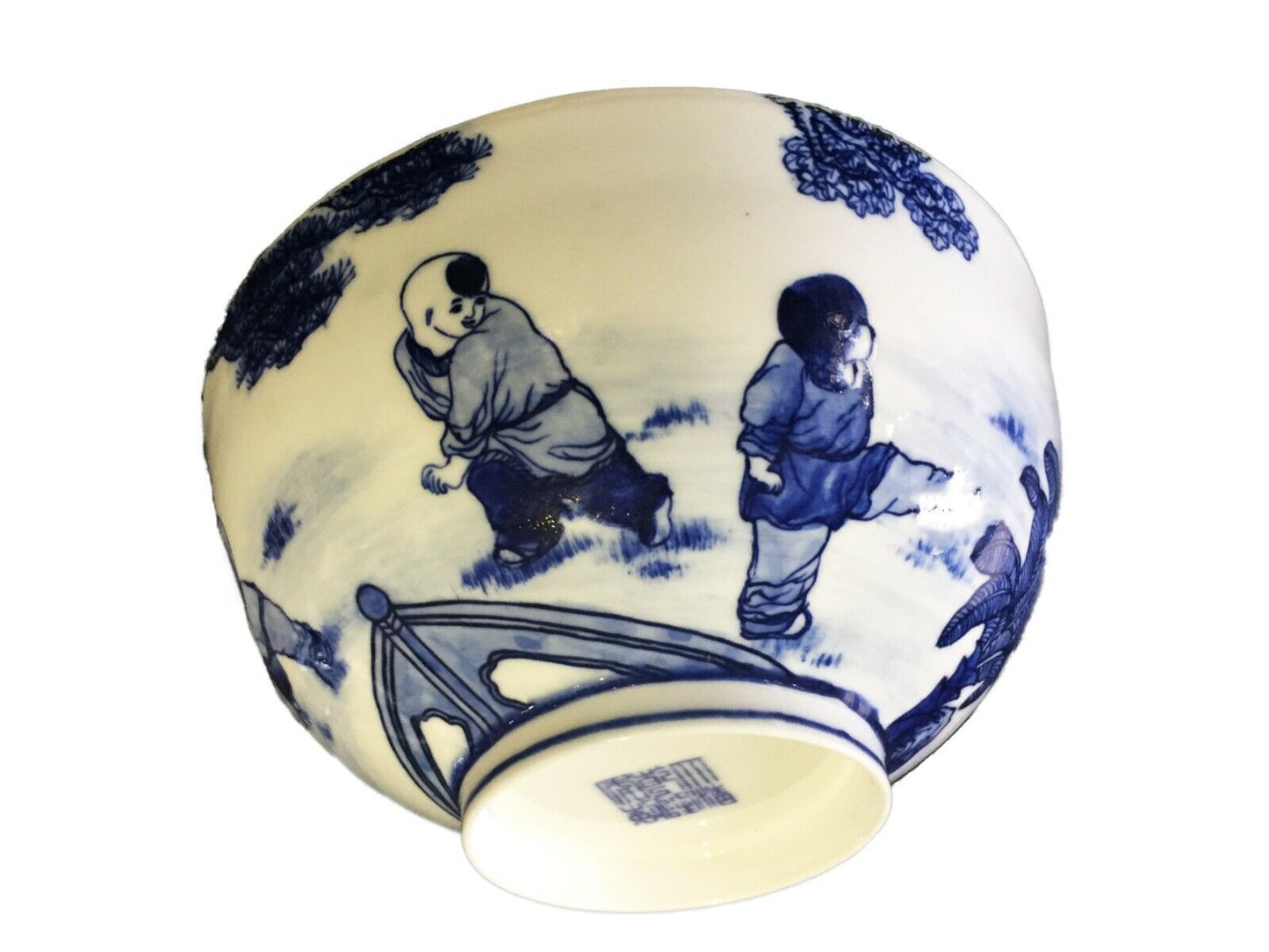 #2023 Chinese B & W Eggshell Porcelain  Bowl 7.75" Diameter
