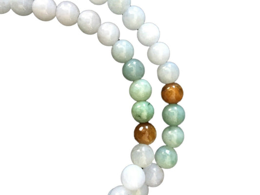 #1699 Superb  Jadeite Jade  Necklace 111 Beads