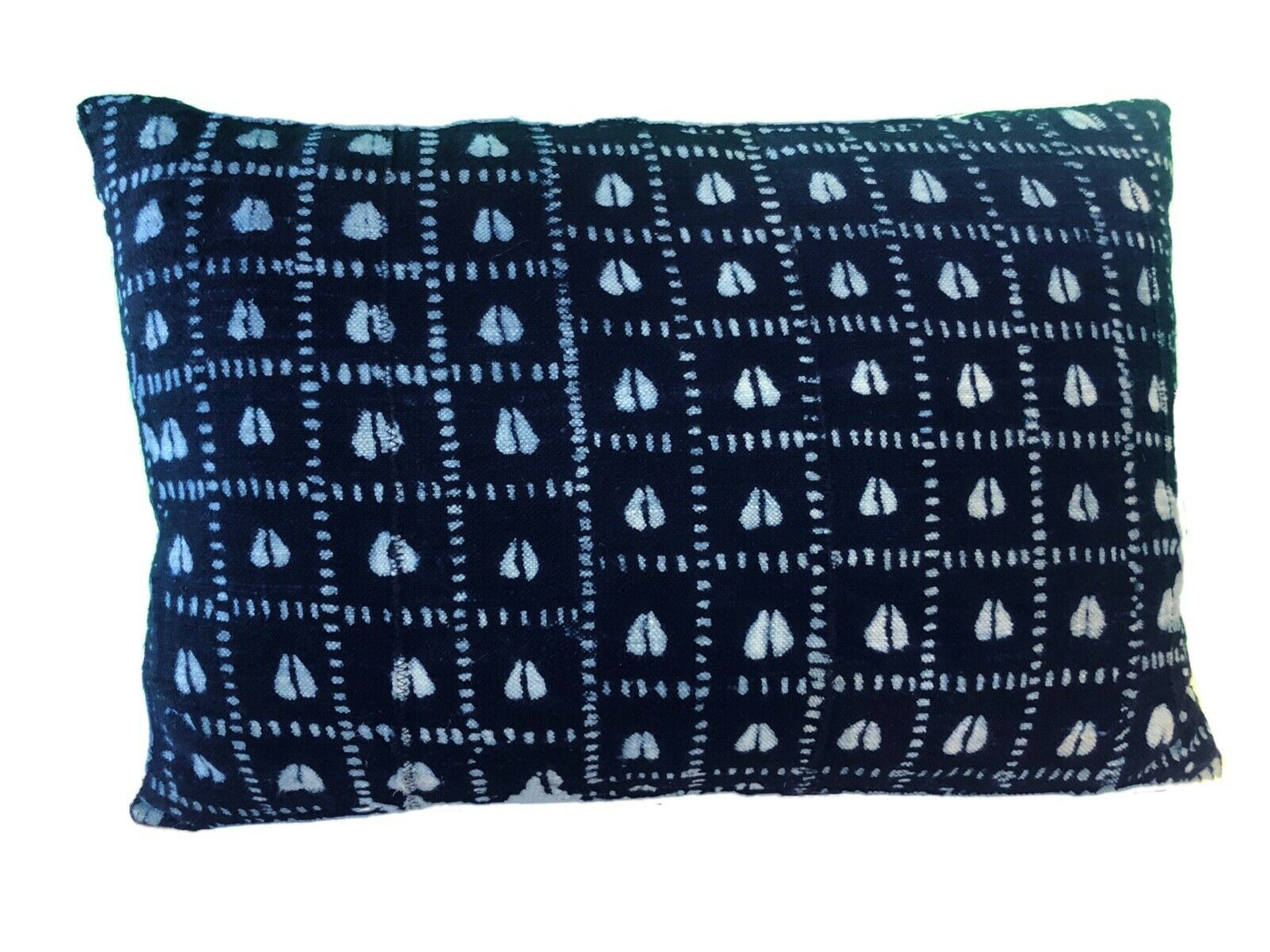 #683 African Custom Made Indigo  cloth Pillow 19" w by 13" H