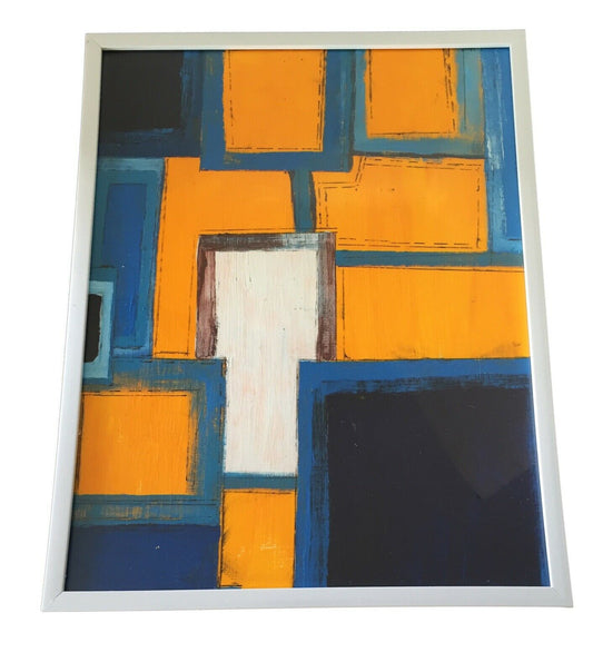 Acrylic on Paper Framed Abstract 11.5" by 9" #2000