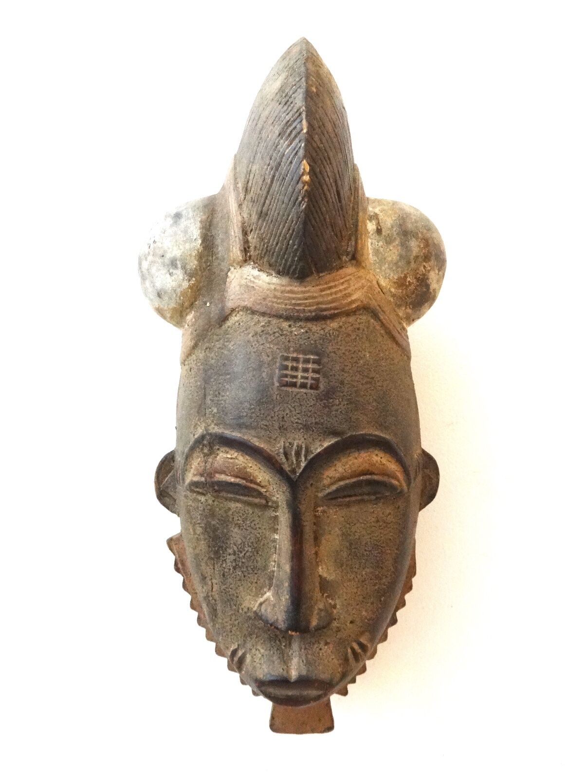 #BA99 Superb African  Baule Portrait Mask Cote D'ivoire 14.5" H