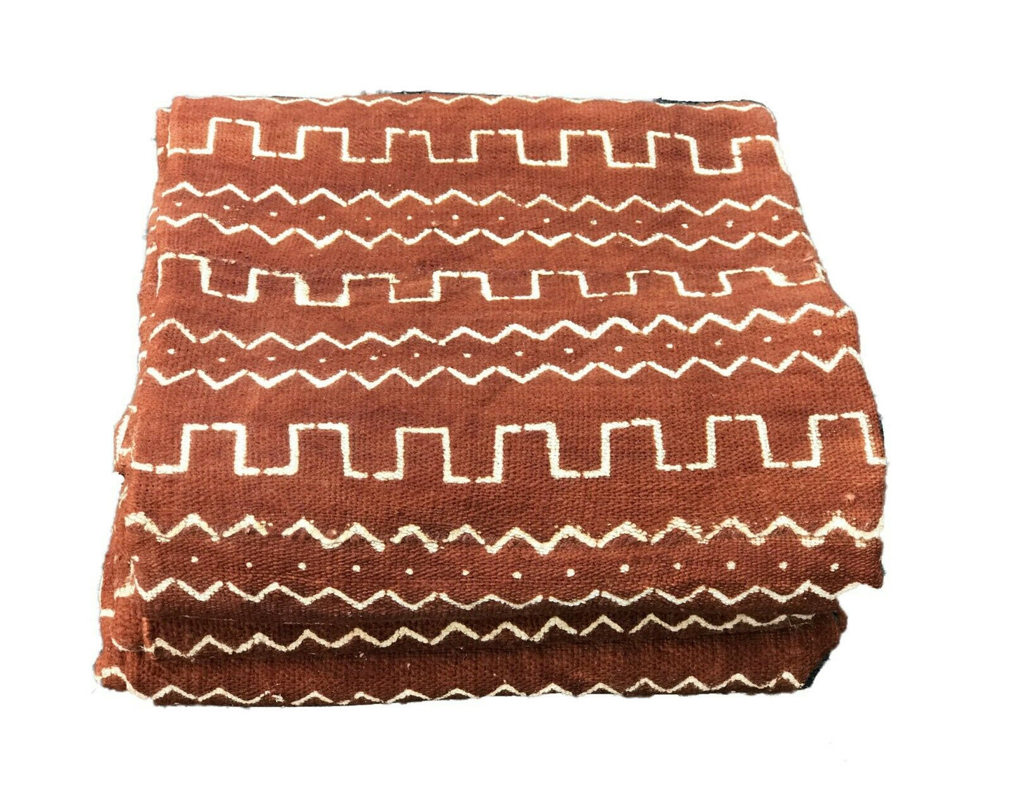Pair Of African Bogolan Textile Brown and white Mud Cloth  64" by 41" # 401