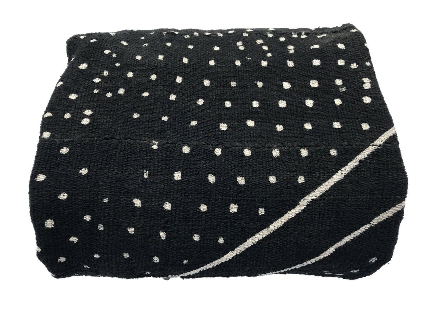 African LG Black and White Mud Cloth Textile / Blanket  Mali 62" by 90" #105
