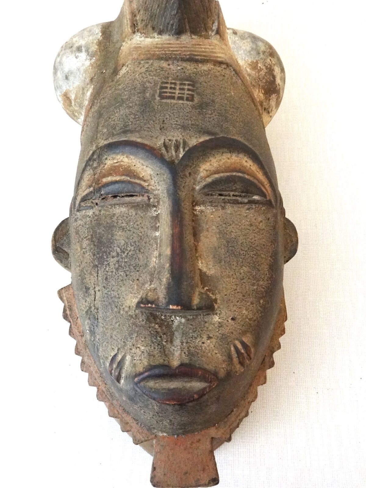 #BA99 Superb African  Baule Portrait Mask Cote D'ivoire 14.5" H