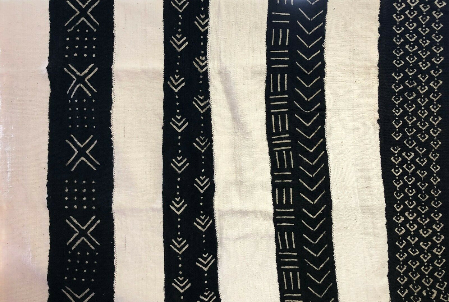 African  Black and White Mud Cloth Textile Mali 40" by 60" #294