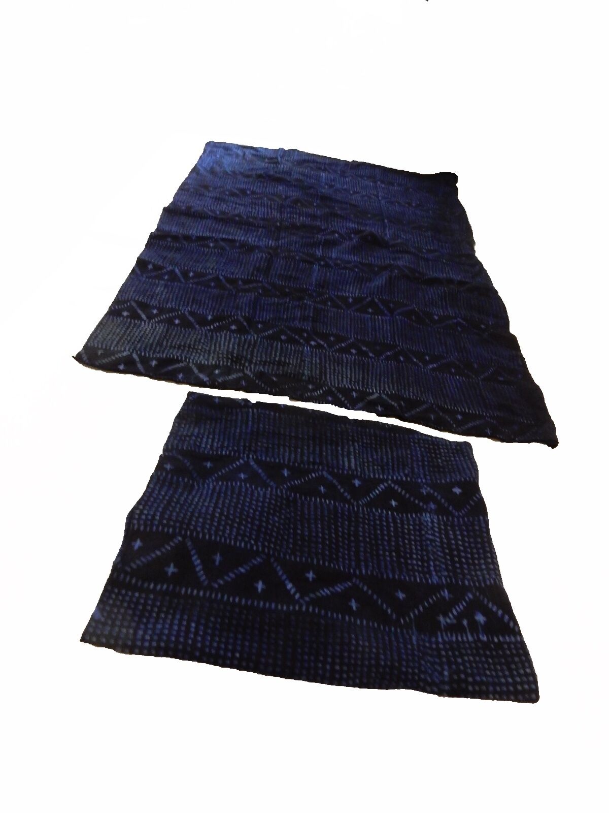 Malian Indigo Mud Cloth Textiles S/2 46" by 56" # 11