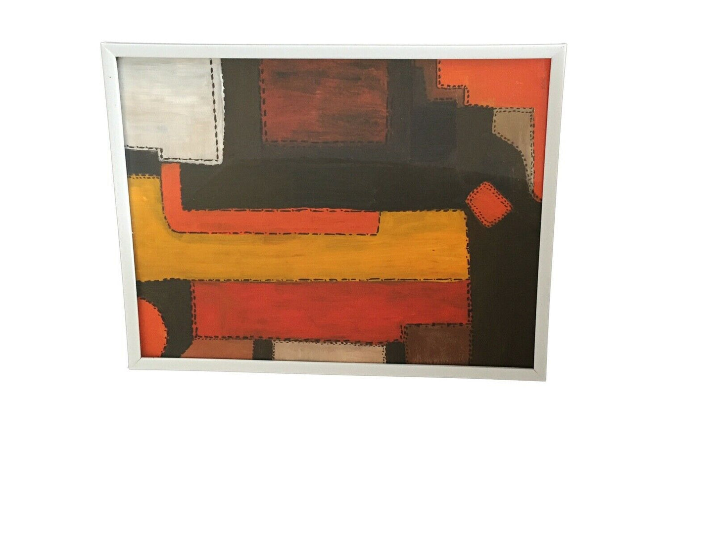 Acrylic on Paper Framed Abstract 11.5" by 9" #2003