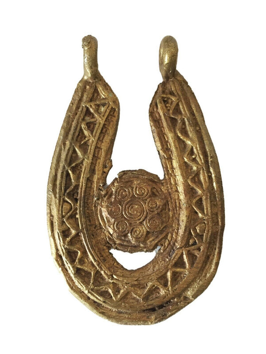 #1892 Lobi Bronze Amulet /Gold Weight Pendant 3.25" H