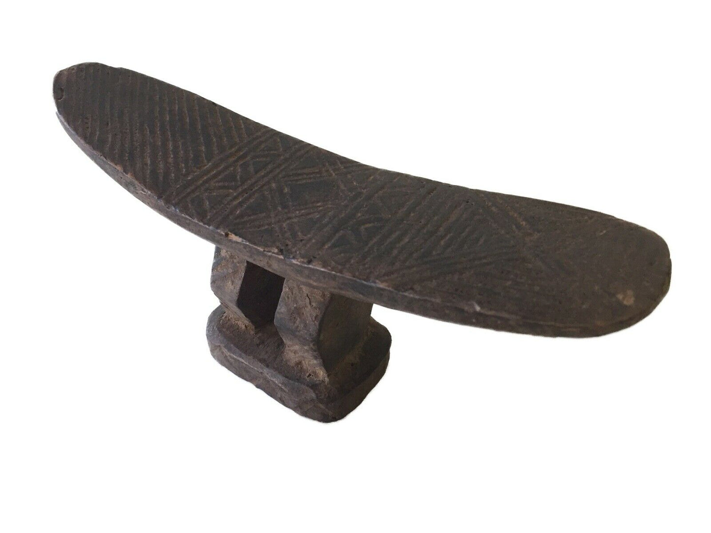 Superb Old African Wooden Carving KAMBATTA Headrest , Africa - Ethiopia 8.5" W