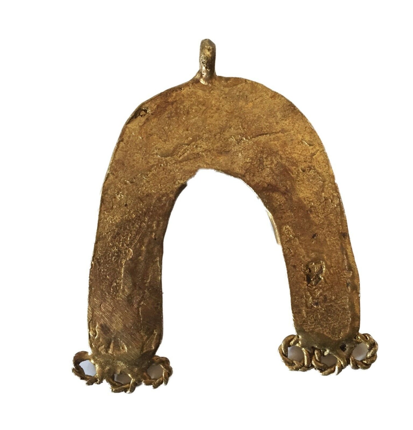 #1891 Lobi Bronze Amulet /Gold Weight Pendant 3" H