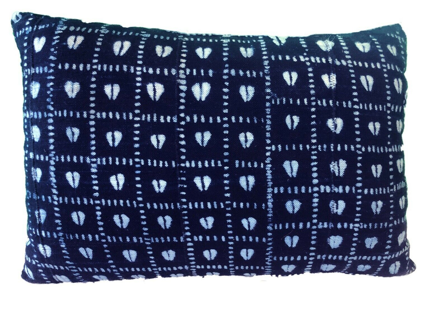 #683 African Custom Made Indigo  cloth Pillow 19" w by 13" H