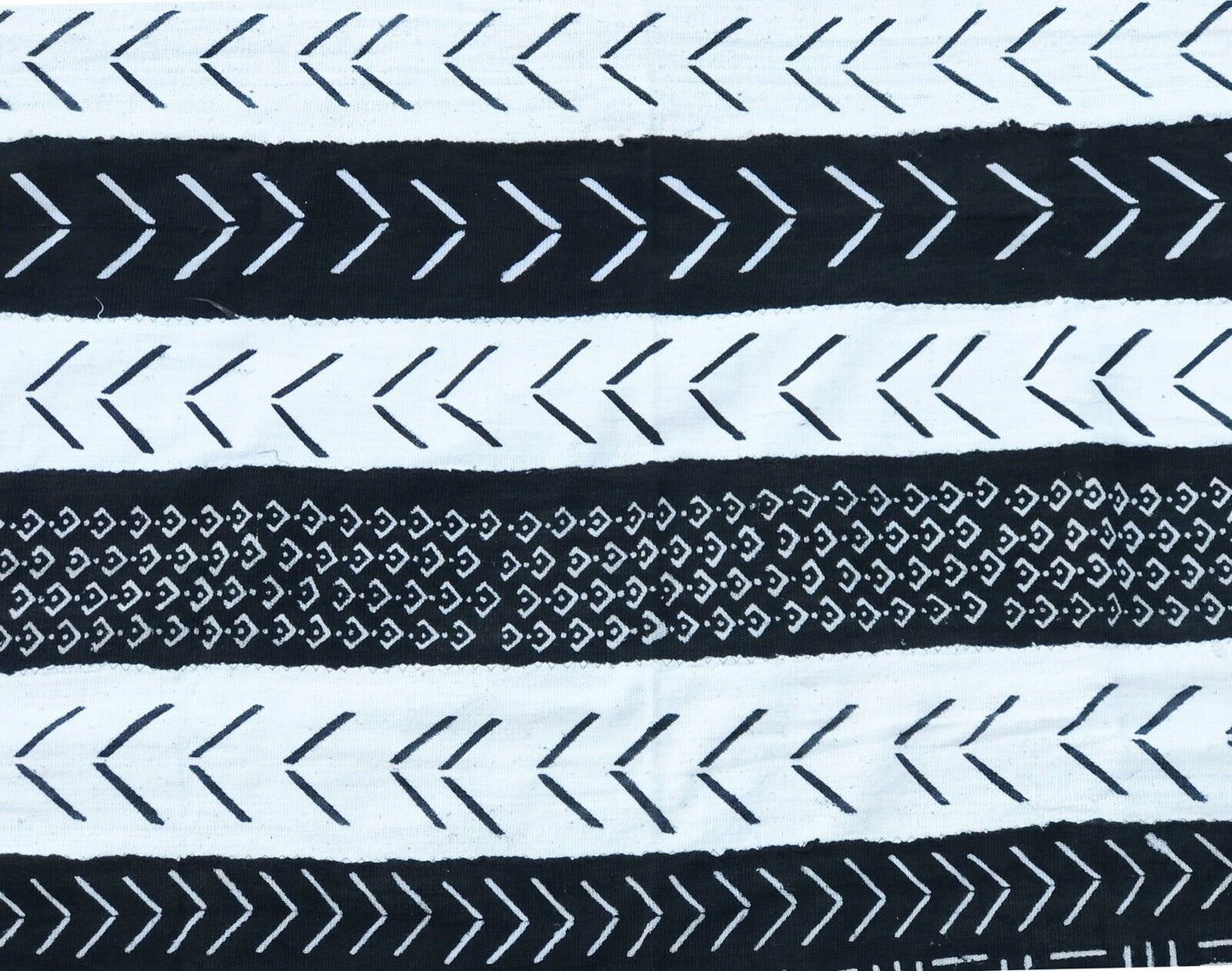 African  Black and White Mud Cloth Textile Mali 40" by 60" #2943