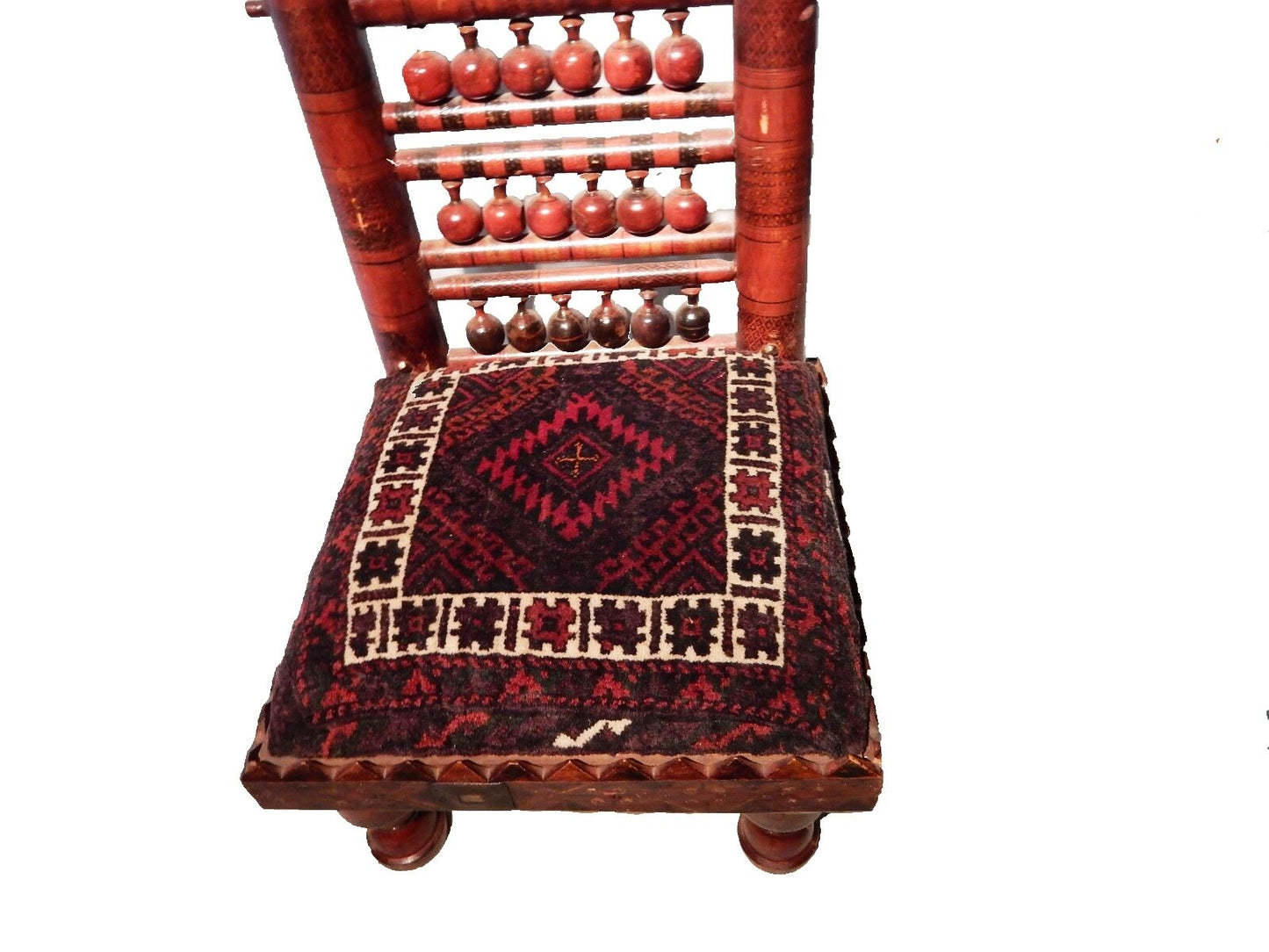 #3583 Large Old Punjabi Indian Wedding Chair 44" h