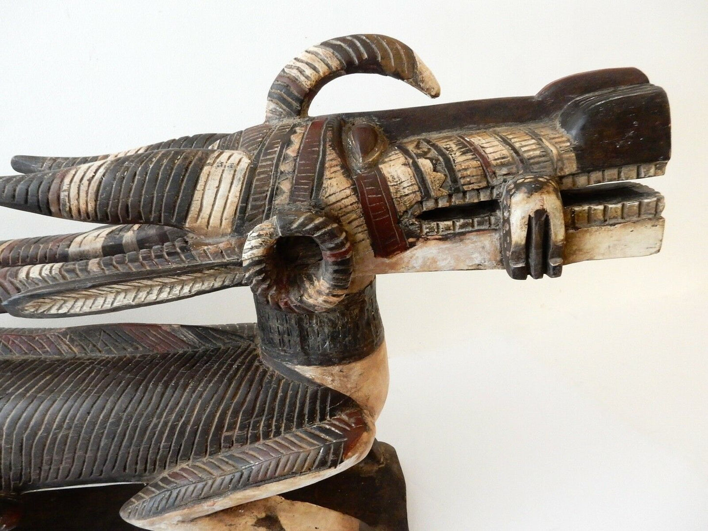 #2003 Huge & Superb and Rare Bambara Chiwara wood Sculpture 62" w by 26" h