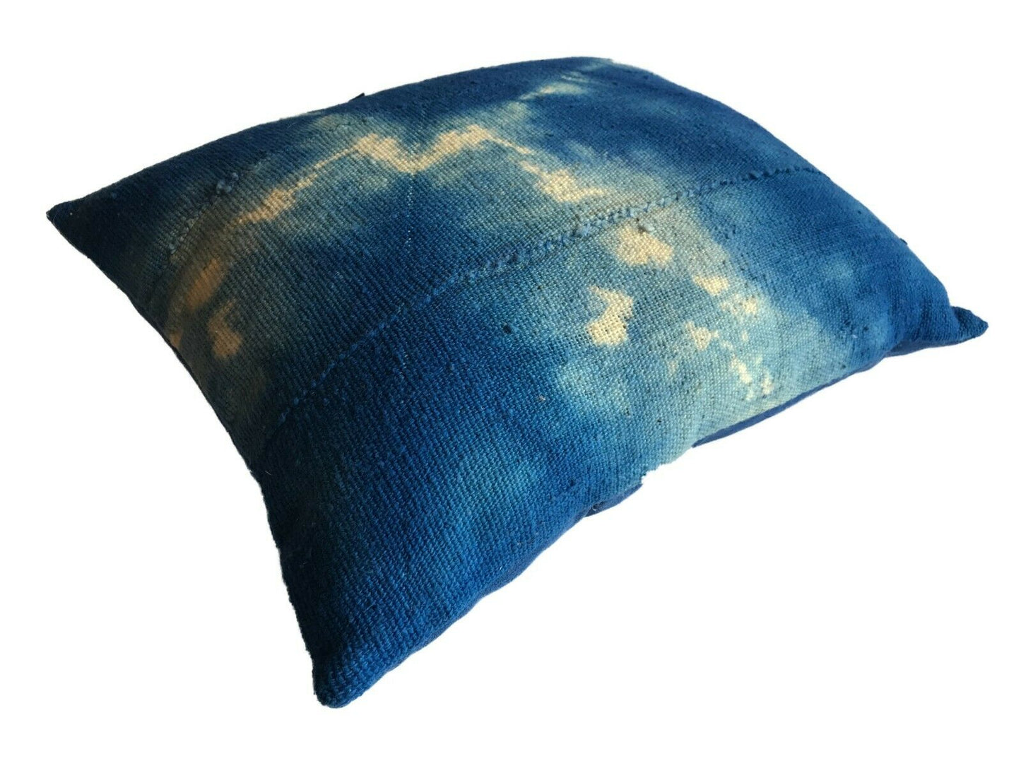 #2246 African Custom Made Indigo  cloth Pillow 14.5" by 12"