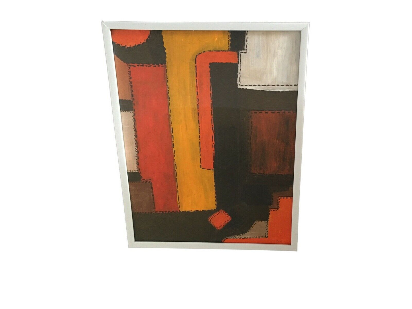 Acrylic on Paper Framed Abstract 11.5" by 9" #2003