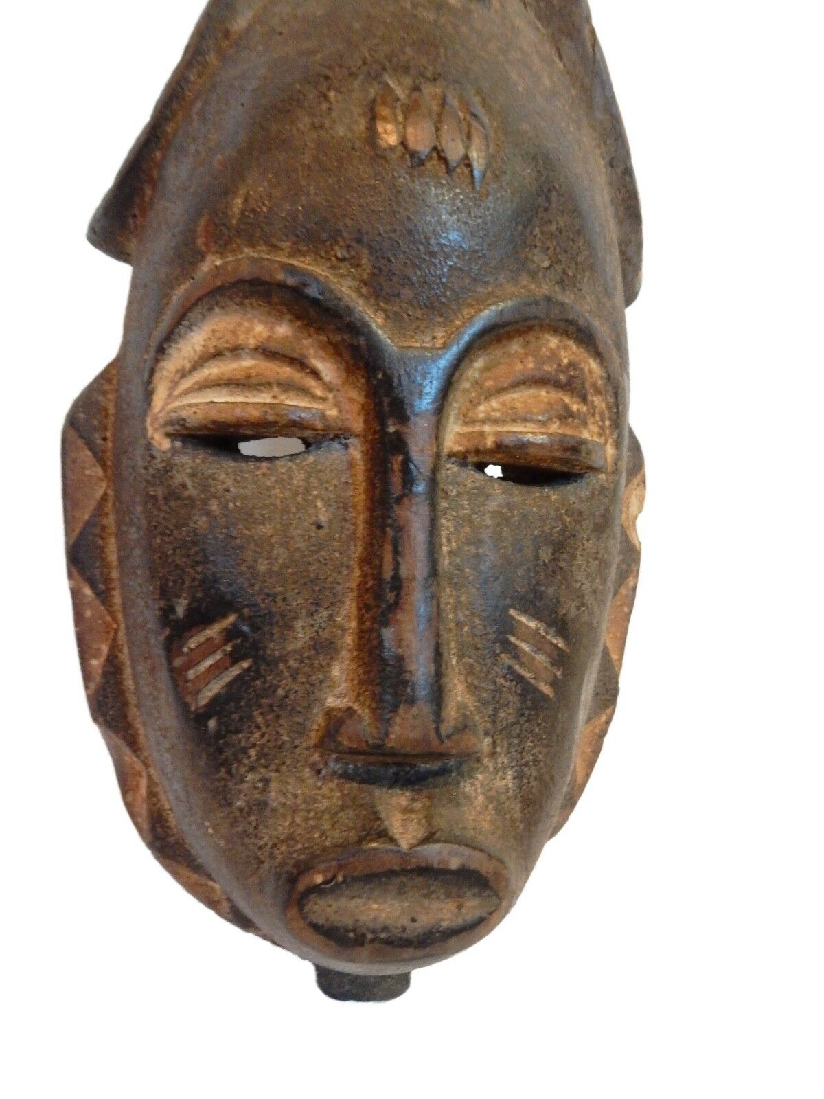 #126 Superb African Baule Portrait Mask Cote D'ivoire 13" H