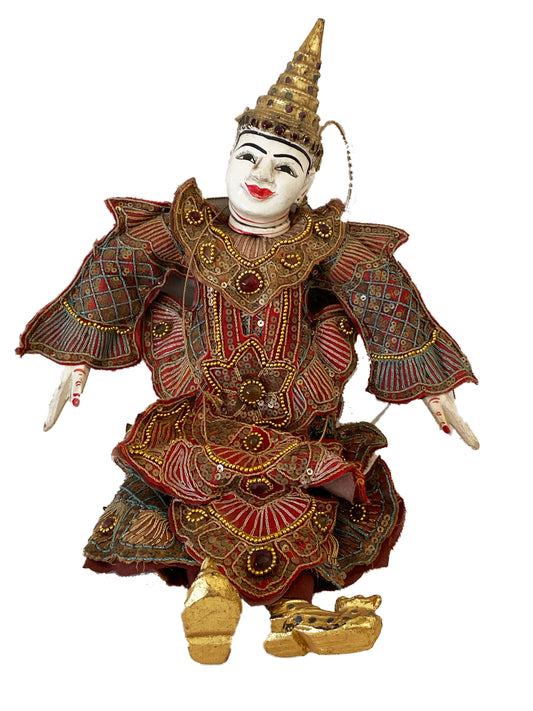 #1804 Ornate Burmese Asian Opera Puppet Marionette 18.5" H