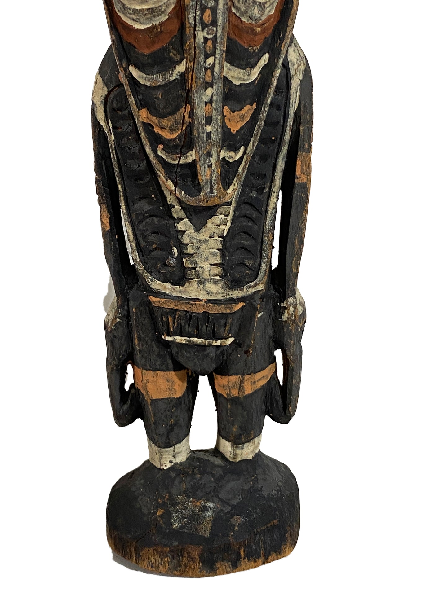 #4040 Old/Rare Tribal Oceanic Papua-New Guinea Standing Ancestor Figure Sculpture