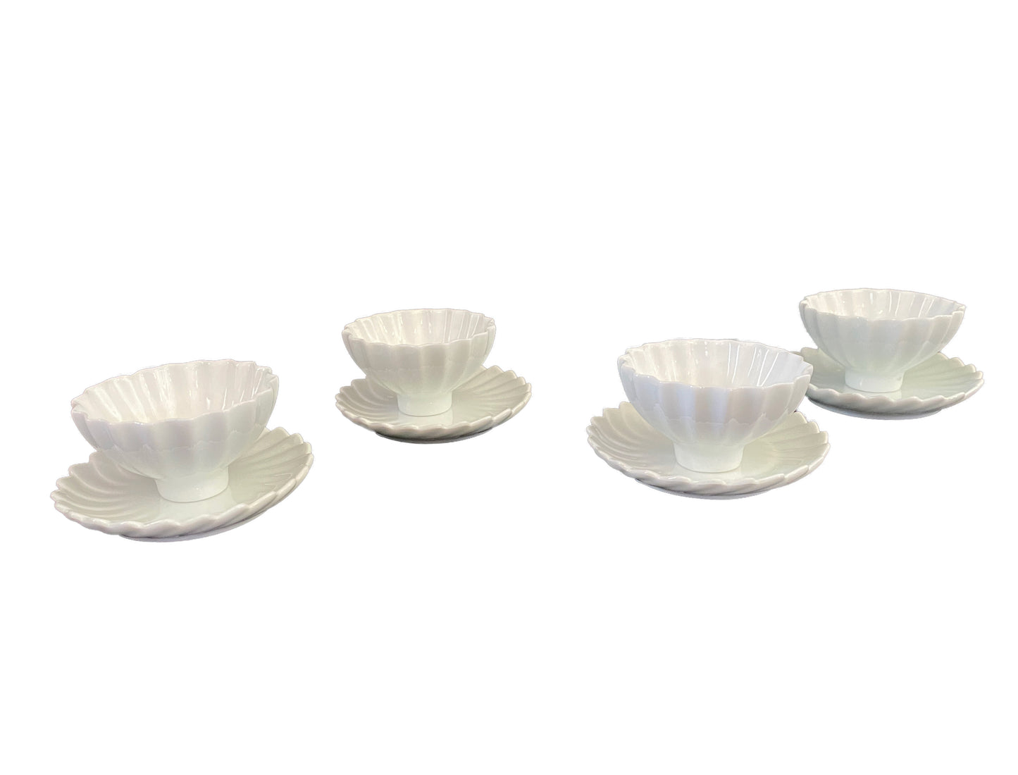 #3984 Chinoiserie Blanc de Chine  Flower Shaped Tea Cups S/4