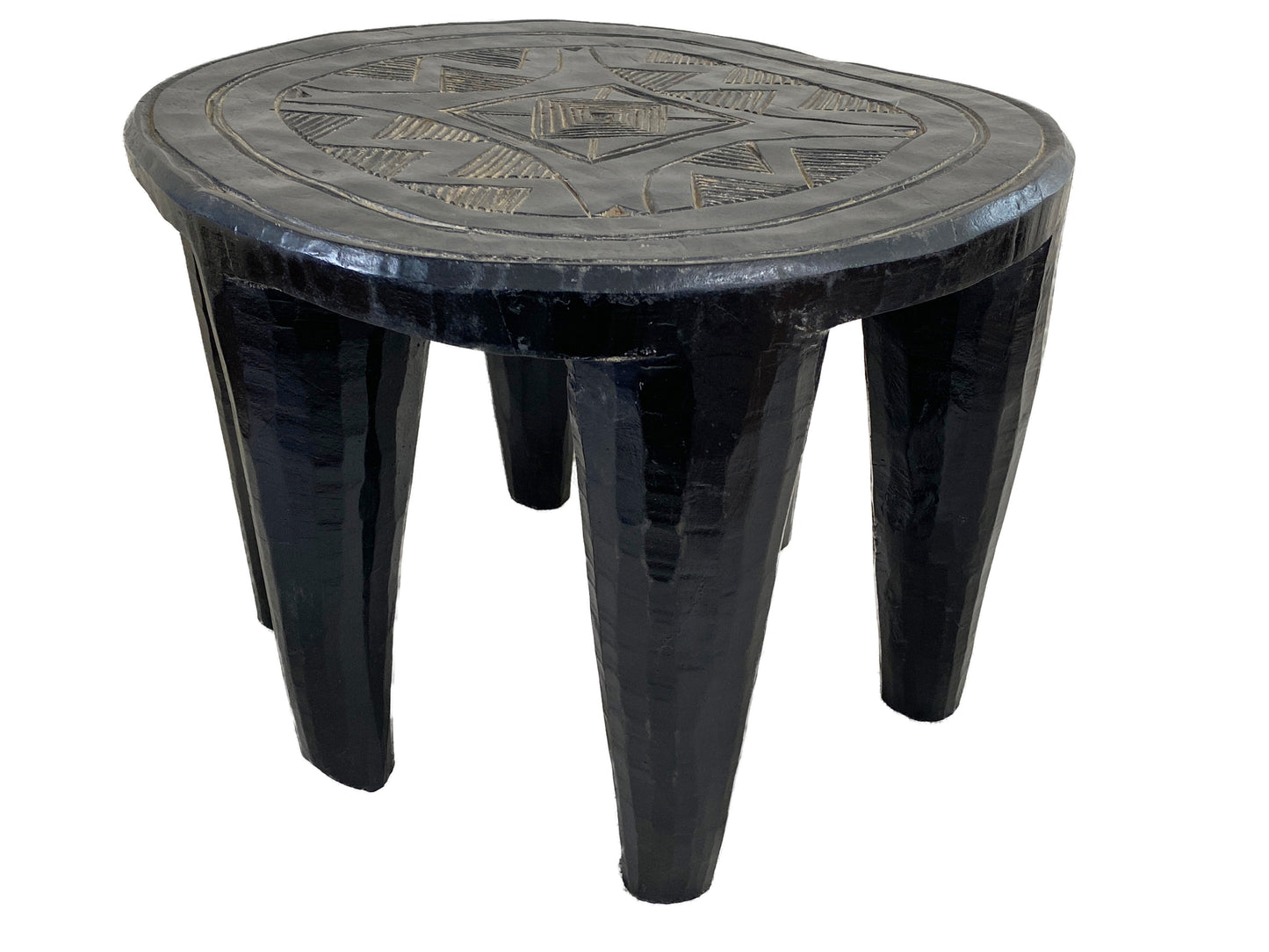 #4387 Superb African   Nupe Stool / Table Nigeria  15.25" W by 12" H
