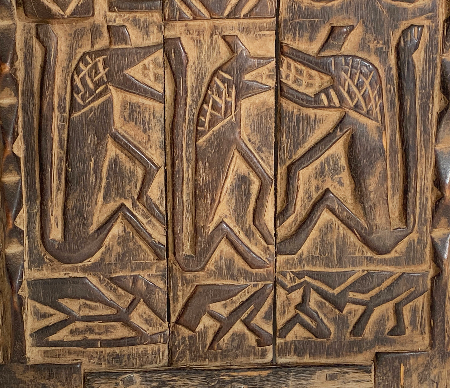 #4203  Dogon Door with Figures & Jackals  Mali African 24.25" H