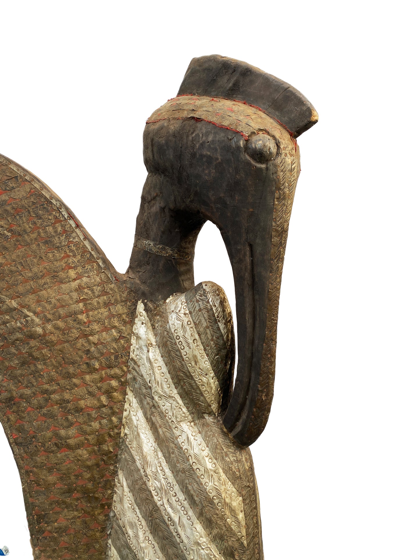 #3865 Huge Sculpture of Senufo Bird Statue Cote d'Ivoire 82" H