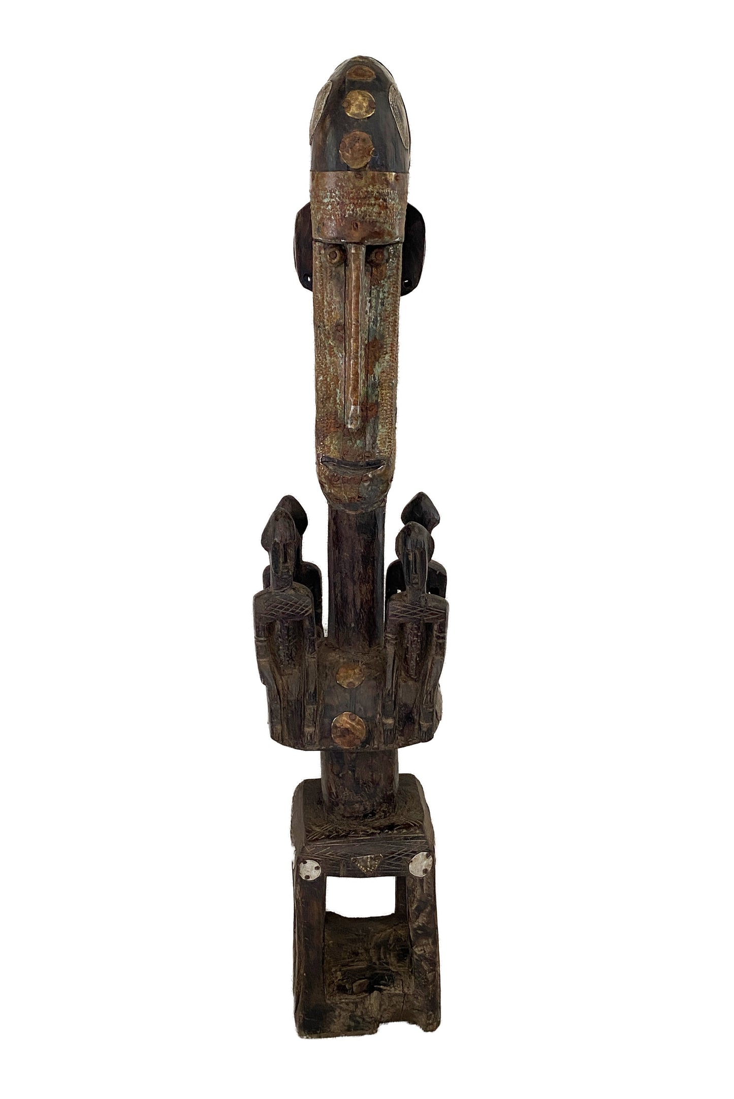 Rare Old Carved Wood Dogon /Marka tribe Figural Tellem Sculpture 32" H