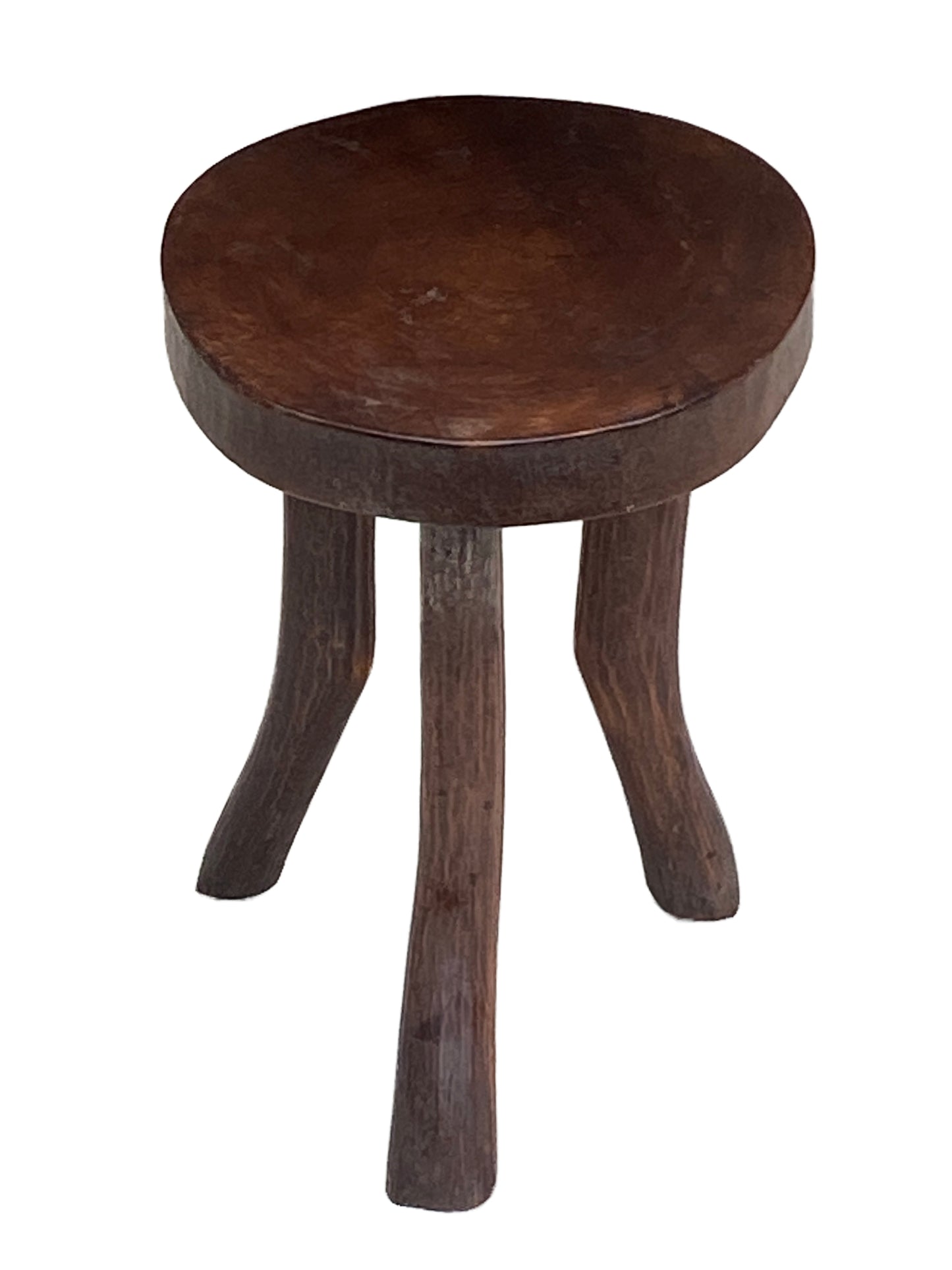 #3902 African Old Carved Wood Milk Stool Hehe Gogo People Tanzania 13.75" H