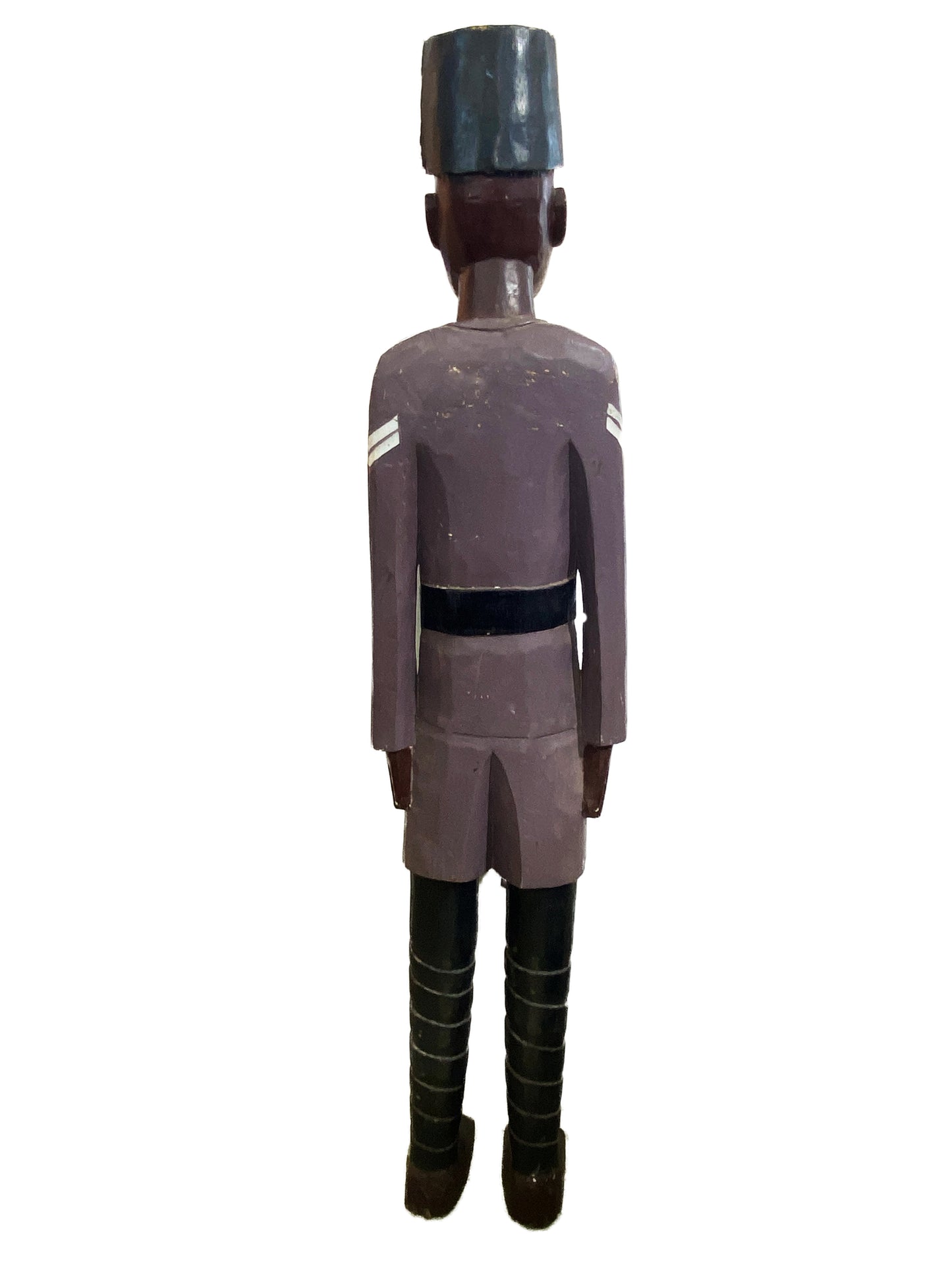 #4398 Large Old Colon Baule Figure With Military Uniform Ivory Coast 52.5" H Description