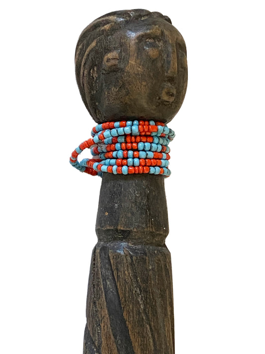 #3485 African Old Bassa Leader Wood Stick Liberia 22.5" H