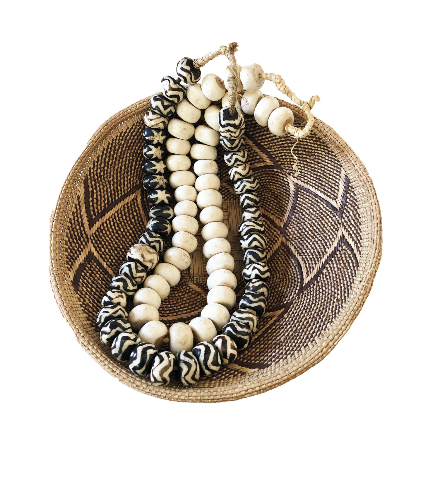 #3039 African Jumbo Bone Trading Beads Set of 2 Necklaces