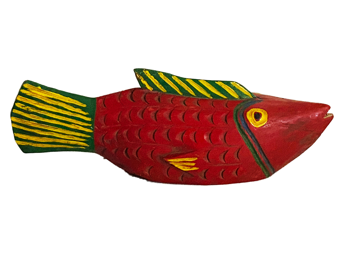 #3874 African Wooden Fish Bozo Tribe Mali 16.75" w