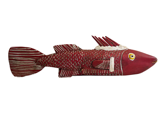 #3933 African Wooden Fish Bozo Tribe Mali 41"W