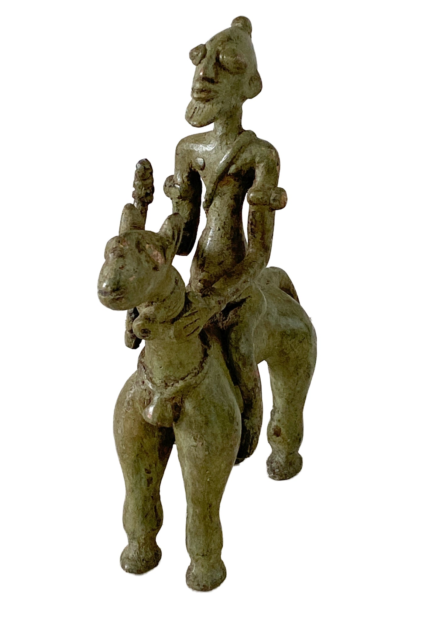 # 3408  Superb African Dogon Bronze Horseman