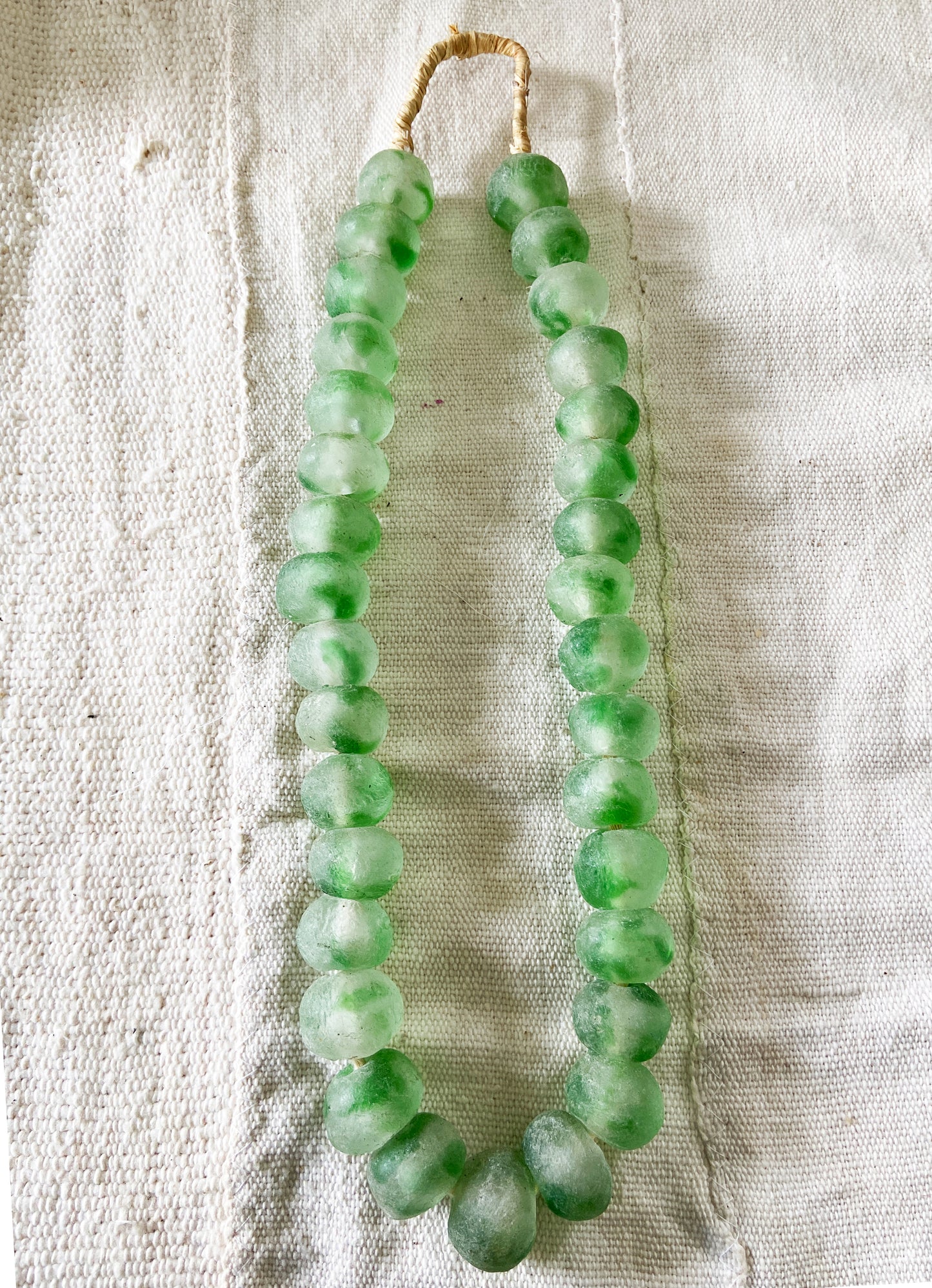 #1849 African Jumbo GlassTrading Beads Necklace 28" H